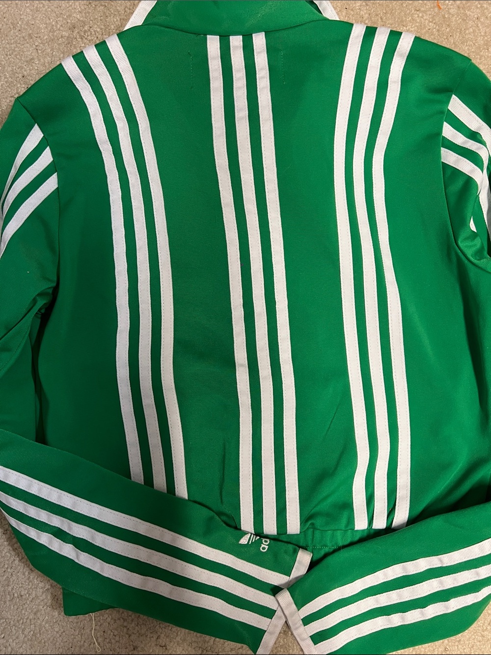 Adidas JI WIN CHOI Green Track Jacket with White Pinstripes 2 XS - Picture 14 of 16